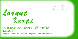 lorant kerti business card